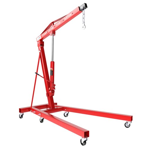 Grúa hidráulica taller Bomba doble 2000kg Elevador motores camiones Cargas pesadas Grúa engranaje