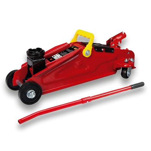 PETEX 44750012 - Gato hidráulico con Ruedas (2 toneladas), Color Rojo