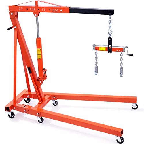 VEVOR Grúa Hidráulica de Taller 2000 kg Equilibrador de Carga y Cabra de Taller 680 kg 2 en 1...