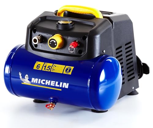 MICHELIN - Compresor de Aire CA- ‎1129981037 - 1.5 HP - 8 Bar - 6L Capacidad - Silencioso -...